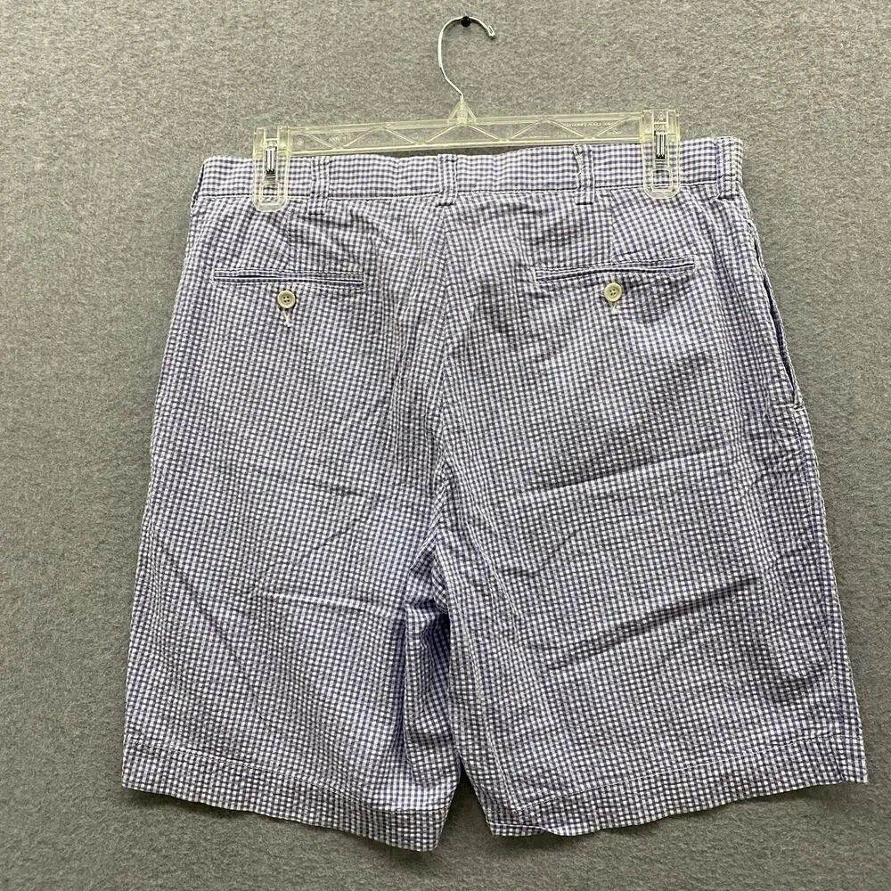 Polo Ralph Lauren Men’s Blue White Gingham Shorts Size 36 Cotton Preppy Classic